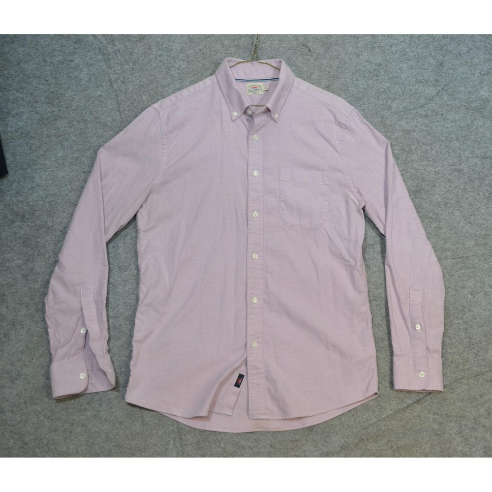 Faherty Shirt Mens M Pink Solid Stretch Cotton Button Down Long Sleeve Casual